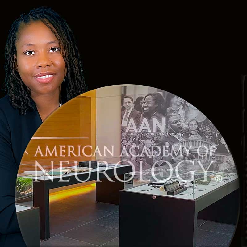 Cover photo featuring Sheila Phicil American Academy of Neurology featured speaker
